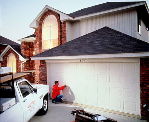 White residential garage door